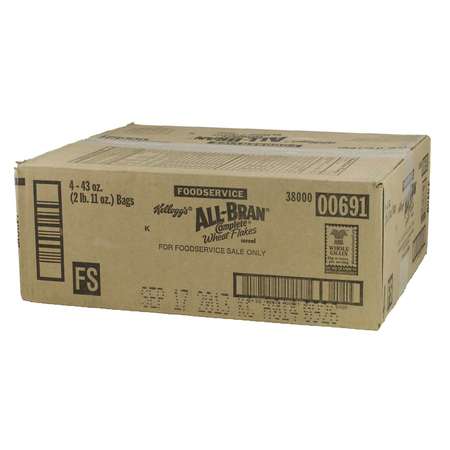 Kellogg's All Bran Complete Wheat Flakes Cereal 43 oz. Bag, PK4 -  KELLOGGS, 3800000691